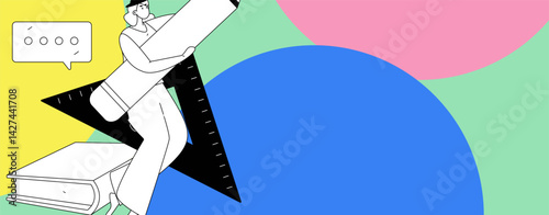 Education and learning people flat vector concept hand drawn illustration
