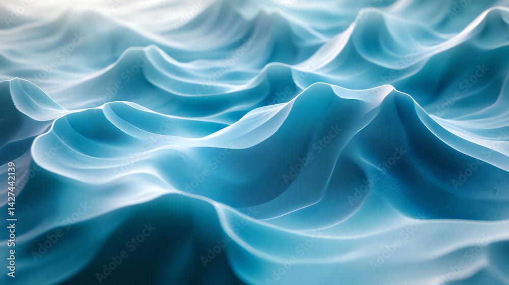Fototapeta premium Abstract Flowing Waves Texture Soothing Blue Hues
