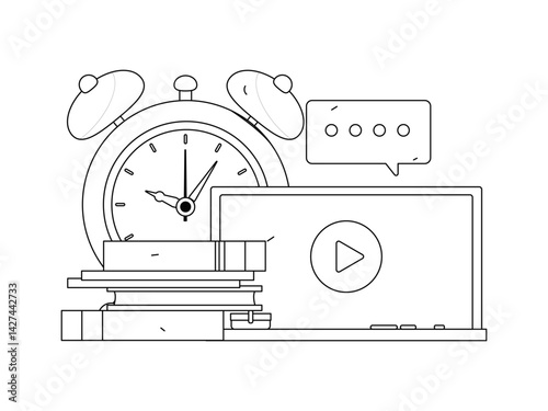 Education and learning people flat vector concept hand drawn illustration
