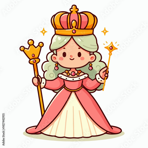cartoon vector illustration of a queen
