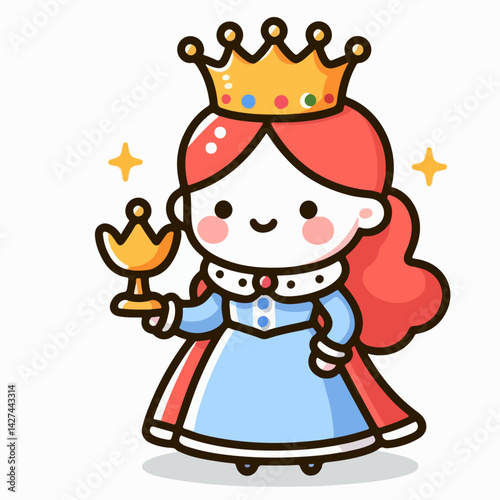 cartoon vector illustration of a queen