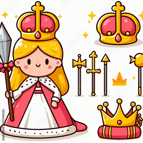 cartoon vector illustration of a queen