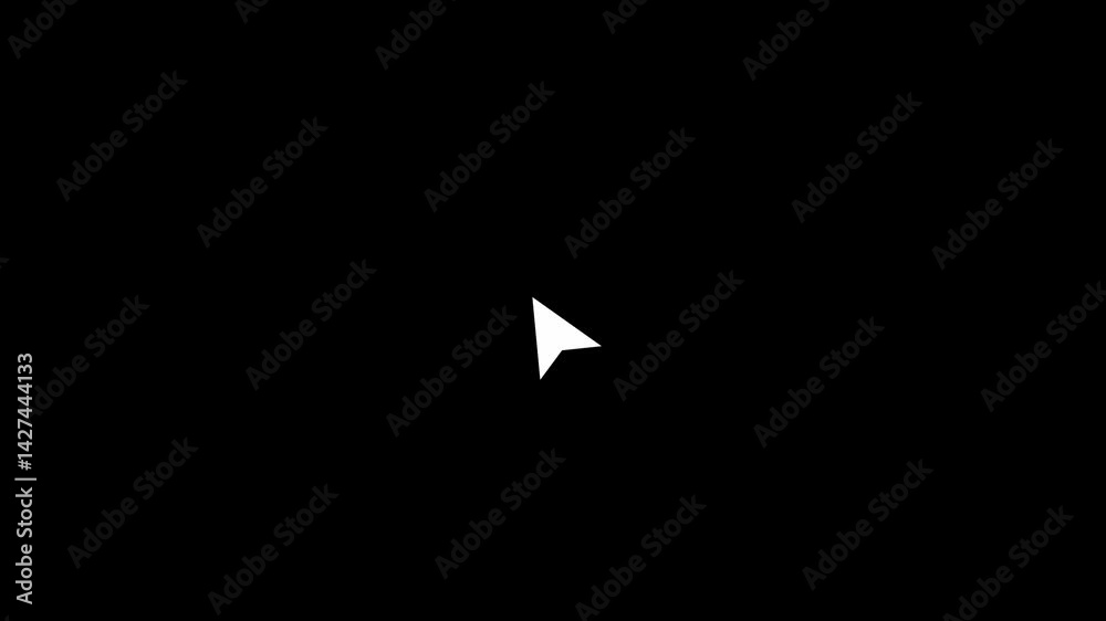 smooth animated mouse cursor pushing. pointer arrow clicking icon. click arrow on hand cursor. mouse cursor animation. hand cursor clicking animation. push button with alpha channel.