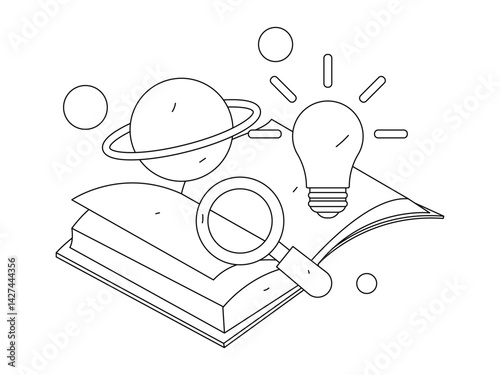 Education and learning people flat vector concept hand drawn illustration
