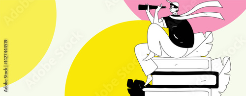 Education and learning people flat vector concept hand drawn illustration

