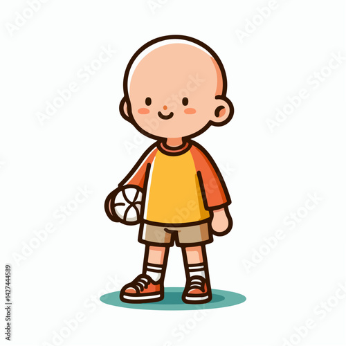 cartoon vector illustration of a person with bald hair