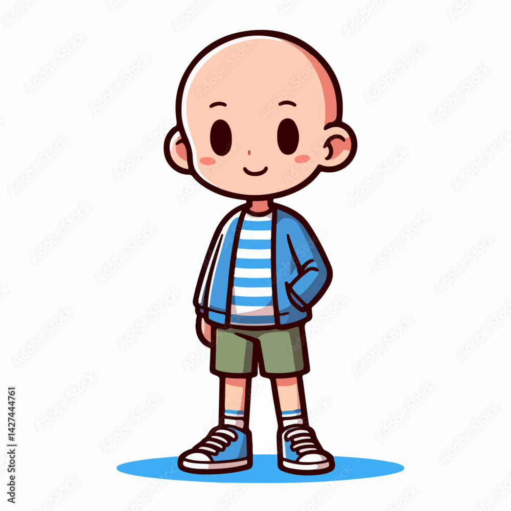 cartoon vector illustration of a person with bald hair cartoon vector illustration of a person with bald hair