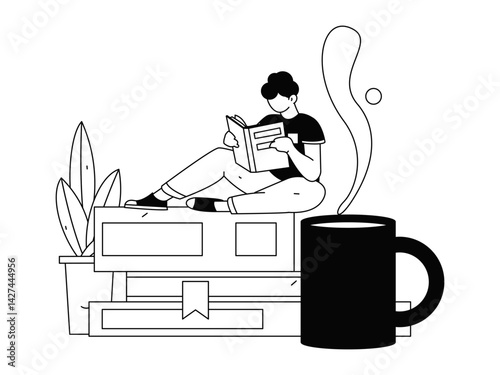 Education and learning people flat vector concept hand drawn illustration
