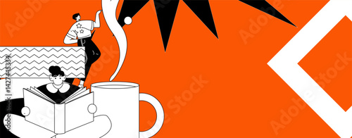 Education and learning people flat vector concept hand drawn illustration
