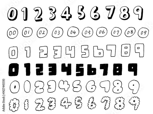 手書き文字　数字　ナンバー　フォント　ハンドレタリング
