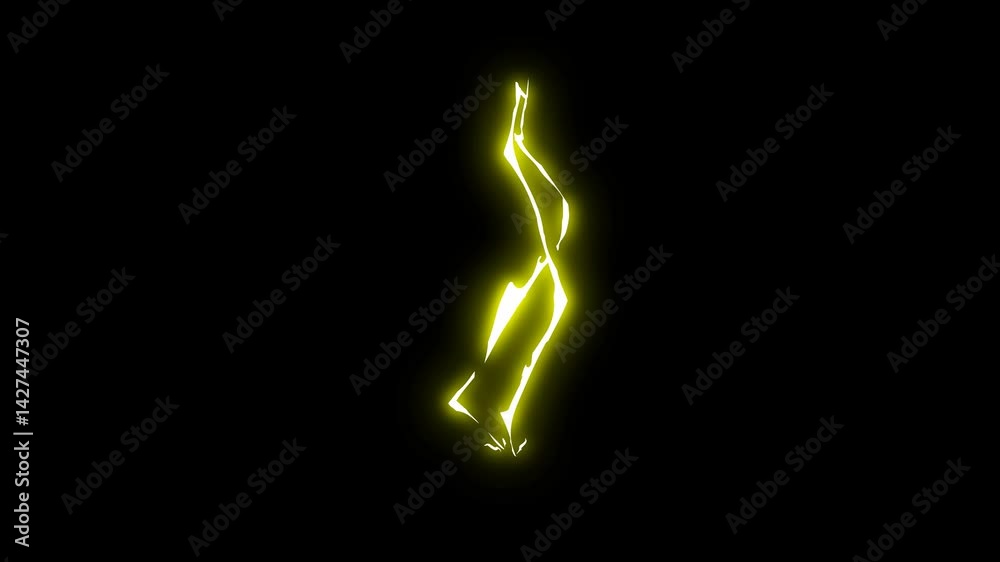 simple yellow lightning animation with transparent background