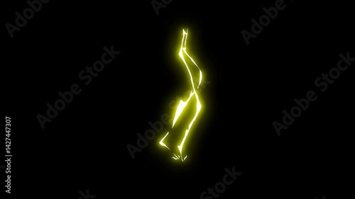 simple yellow lightning animation with transparent background