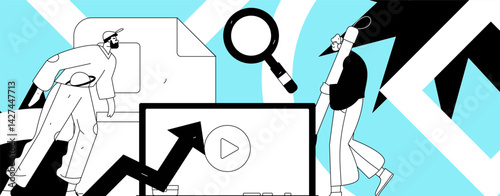 Education and learning people flat vector concept hand drawn illustration
