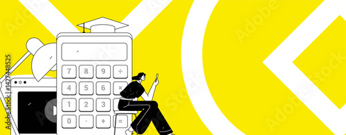 Education and learning people flat vector concept hand drawn illustration
