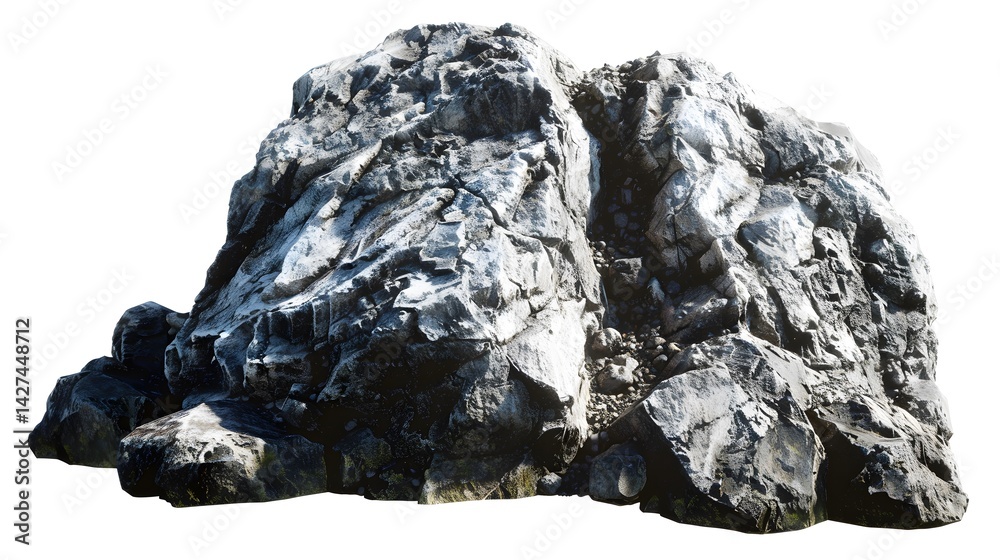 A heavy realistic rock stone mineral anthracite isolated A heavy realistic rock stone mineral anthracite isolated