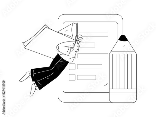 Education and learning people flat vector concept hand drawn illustration
