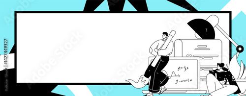 Education and learning people flat vector concept hand drawn illustration
