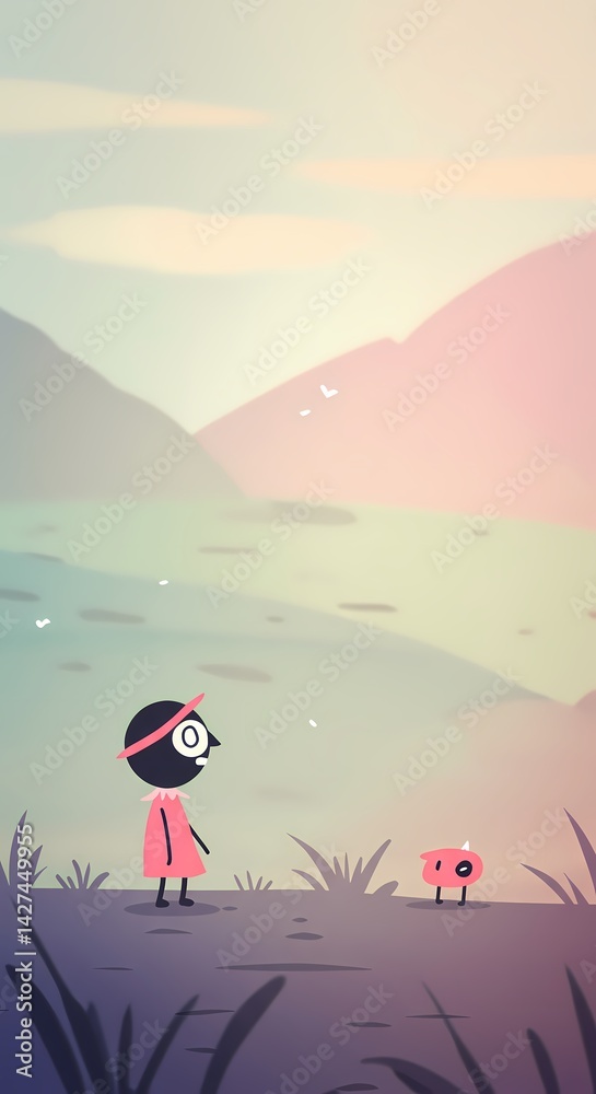 Fototapeta premium Subtle Abstract Illustration Backgrounds: Gentle Forms and Textures for Unobtrusive Visuals 