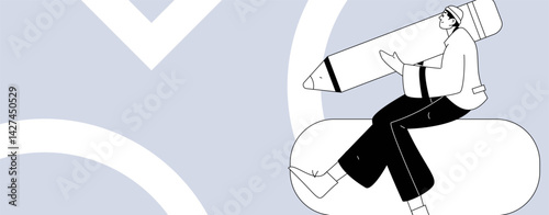 Education and learning people flat vector concept hand drawn illustration
