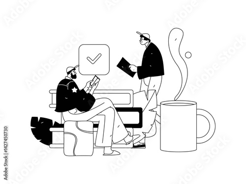 Education and learning people flat vector concept hand drawn illustration

