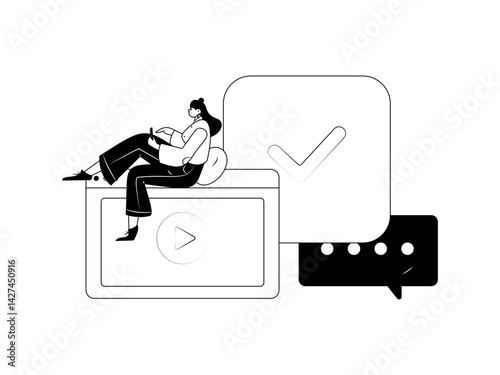 Education and learning people flat vector concept hand drawn illustration

