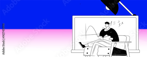 Education and learning people flat vector concept hand drawn illustration
