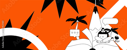 Education and learning people flat vector concept hand drawn illustration
