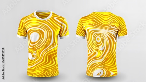 Yellow soccer jersey mockup template with view front