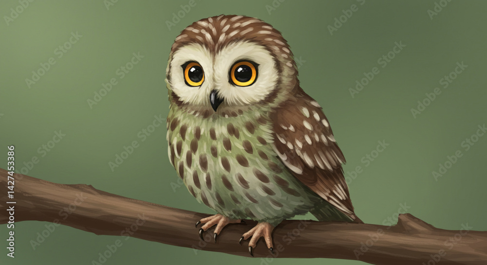 Fototapeta premium Owl Digital Painting