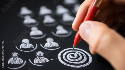Digital marketing and audience customer targeting insight concept. businessma...
