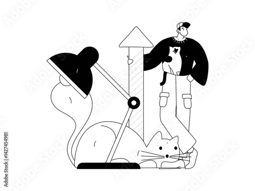 Education and learning people flat vector concept hand drawn illustration
