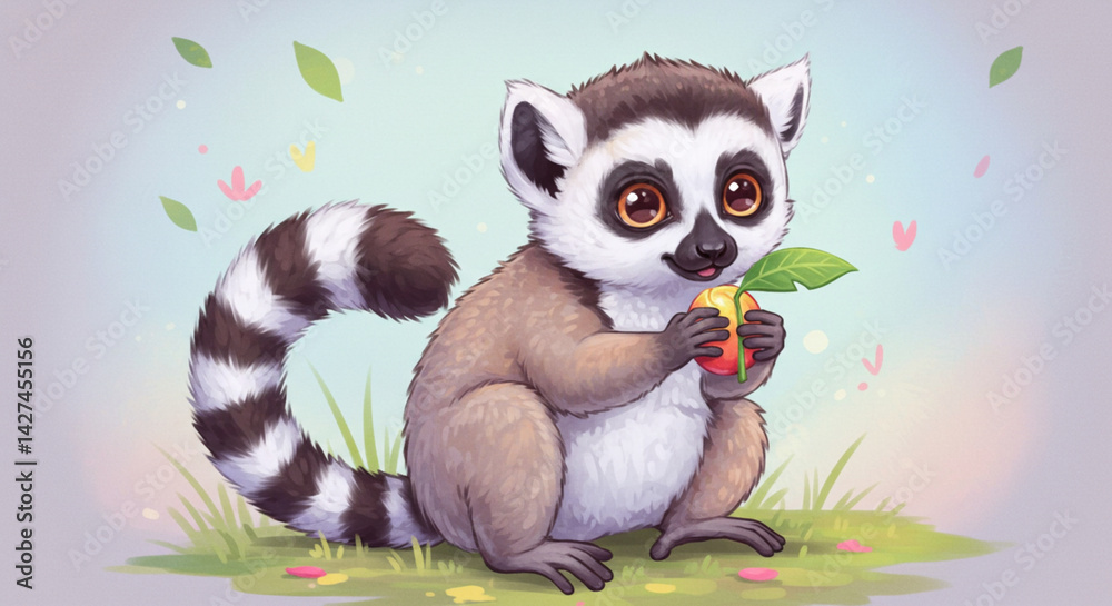 Fototapeta premium Lemur Digital Painting
