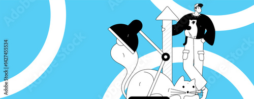 Education and learning people flat vector concept hand drawn illustration
