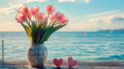 tulips by the sea