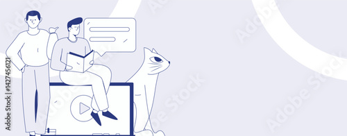 Education and learning people flat vector concept hand drawn illustration
