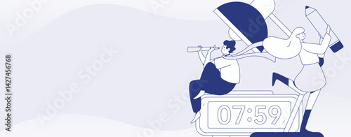 Education and learning people flat vector concept hand drawn illustration

