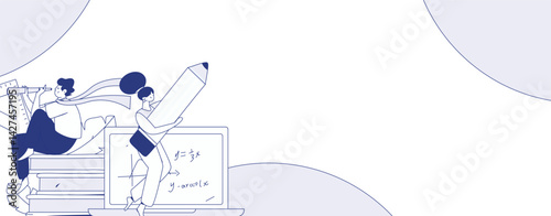 Education and learning people flat vector concept hand drawn illustration
