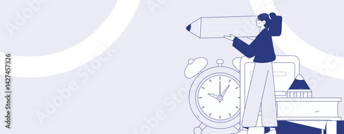 Education and learning people flat vector concept hand drawn illustration
