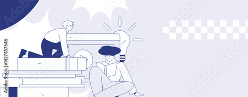 Education and learning people flat vector concept hand drawn illustration
