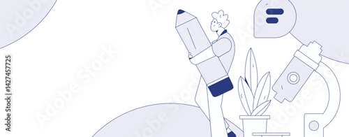 Education and learning people flat vector concept hand drawn illustration
