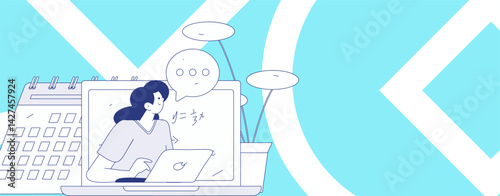 Education and learning people flat vector concept hand drawn illustration
