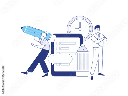 Education and learning people flat vector concept hand drawn illustration
