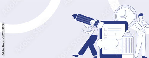 Education and learning people flat vector concept hand drawn illustration
