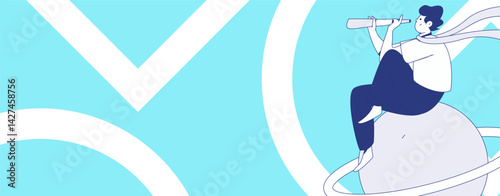 Education and learning people flat vector concept hand drawn illustration

