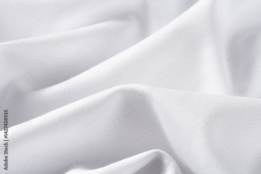 white cotton fabric texture background. Creases of cloth and cotton.