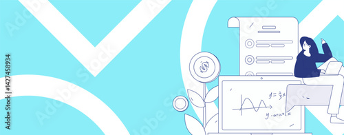 Education and learning people flat vector concept hand drawn illustration

