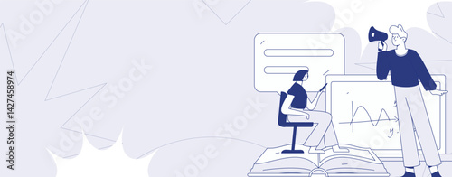 Education and learning people flat vector concept hand drawn illustration
