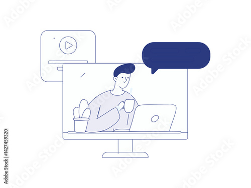 Education and learning people flat vector concept hand drawn illustration
