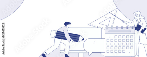 Education and learning people flat vector concept hand drawn illustration

