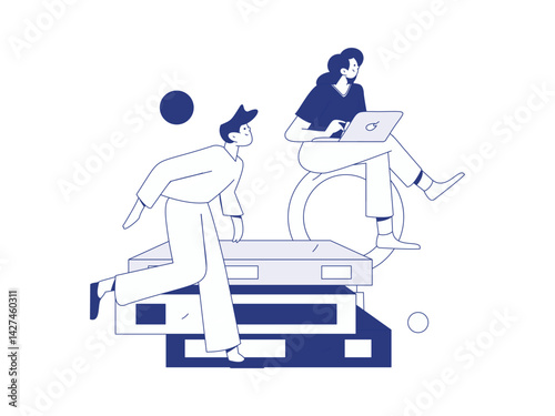 Education and learning people flat vector concept hand drawn illustration
